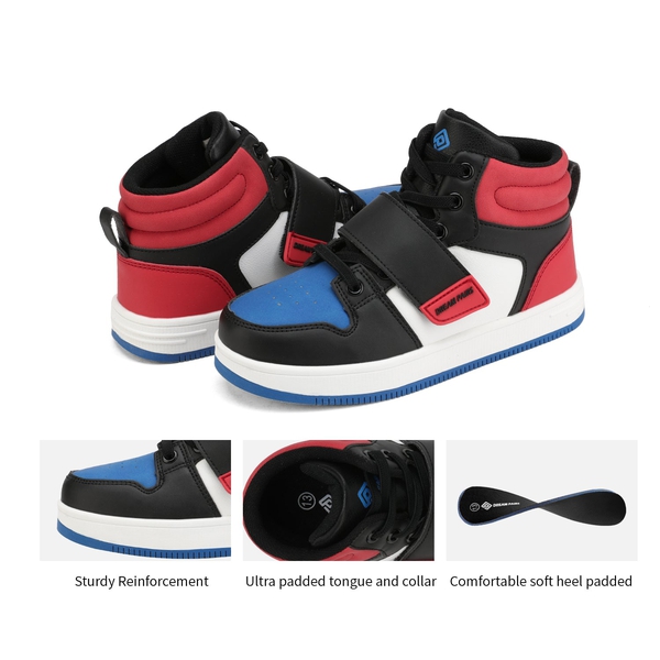 Boys & Girls High Top Sneaker - RED BLUE BLACK - 4